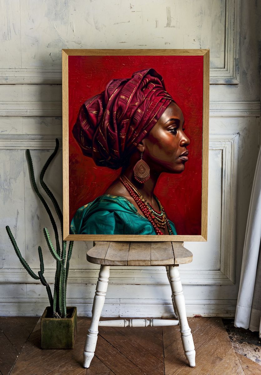 African Woman Portrait Fine-Art Poster. — room view 1