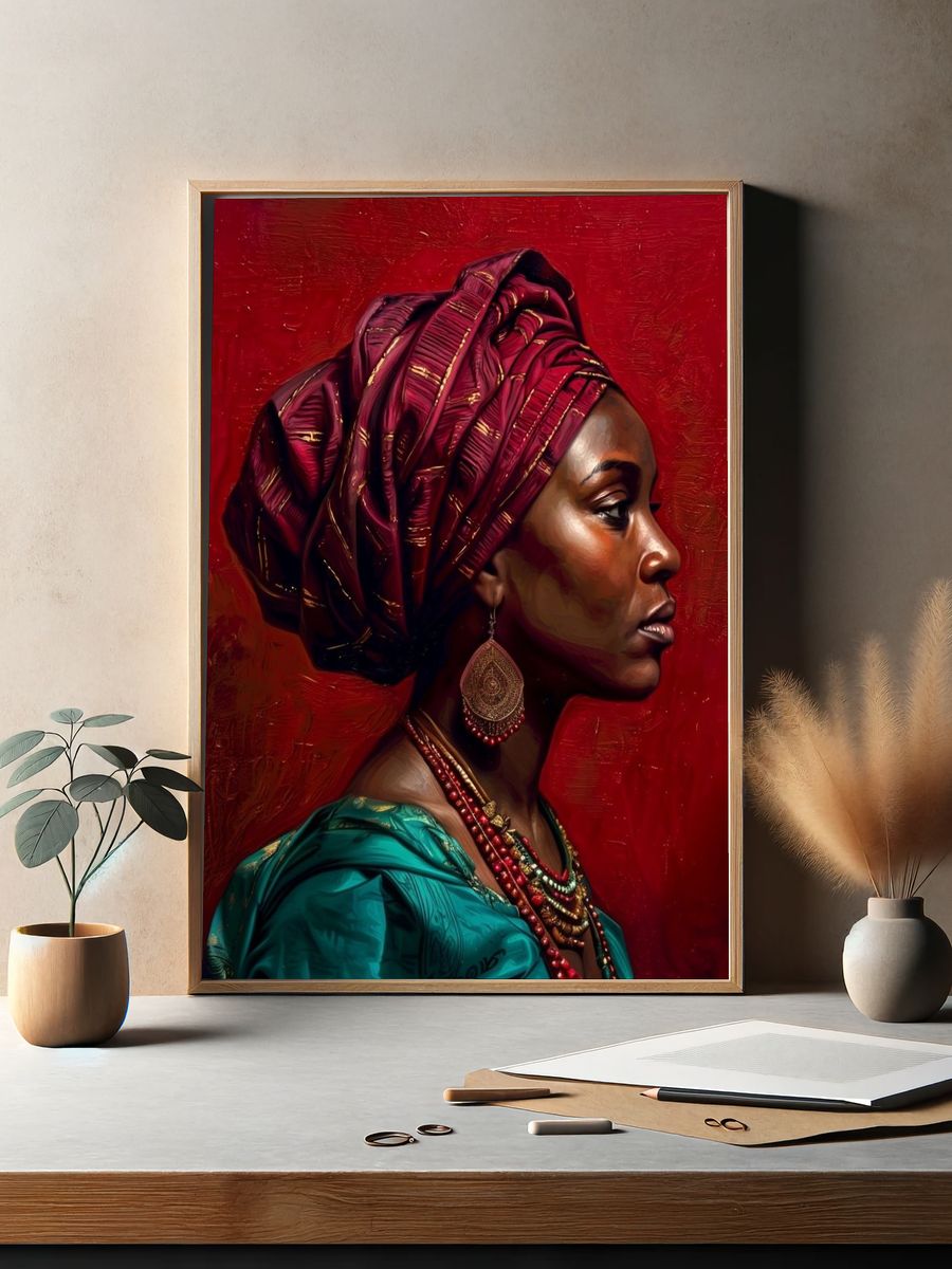 African Woman Portrait Fine-Art Poster. — room view 2