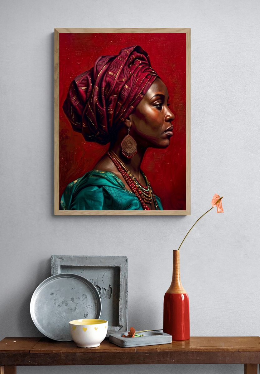 African Woman Portrait Fine-Art Poster. — room view 3
