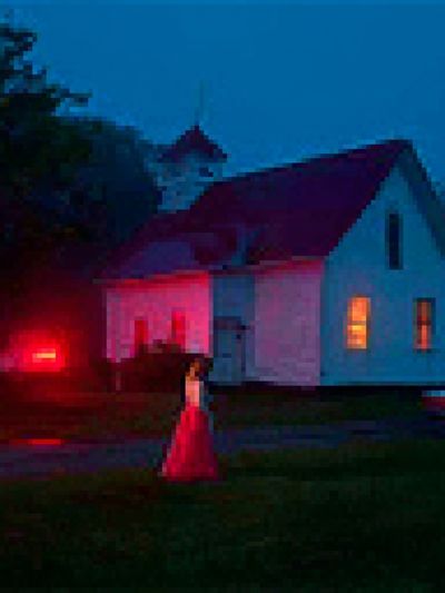 Moonlit House at Dusk Poster. poster
