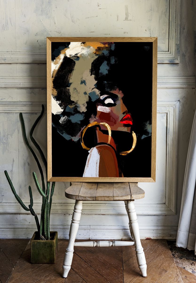 Abstract Fashion Portrait Poster. — room view 1