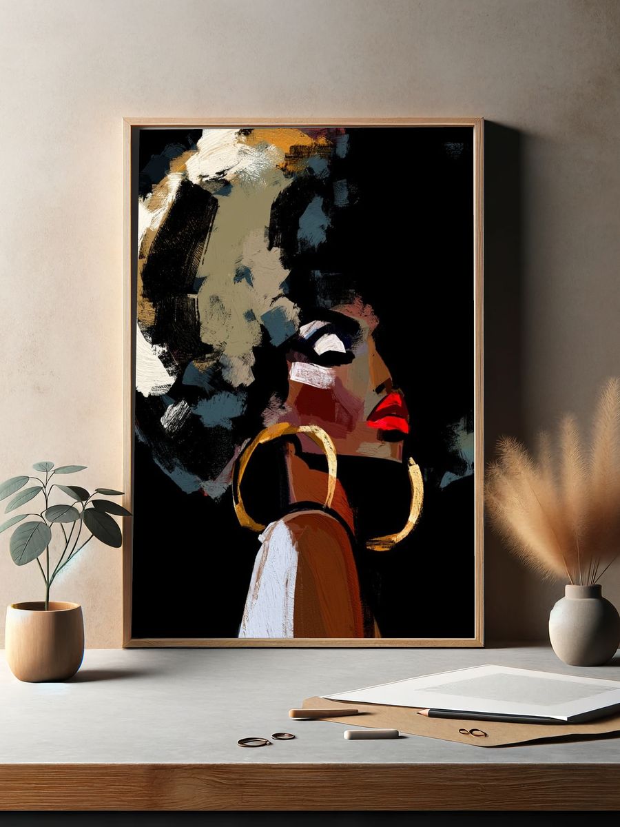 Abstract Fashion Portrait Poster. — room view 2