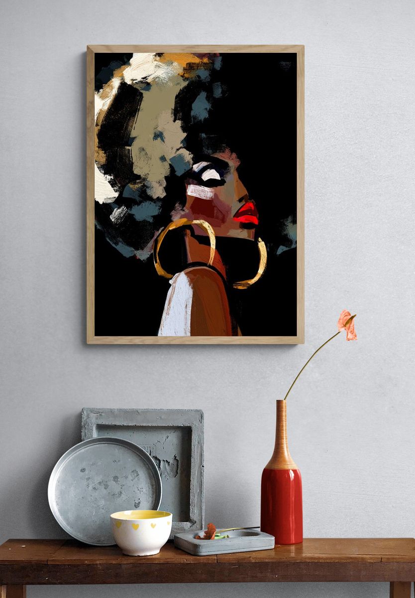 Abstract Fashion Portrait Poster. — room view 3
