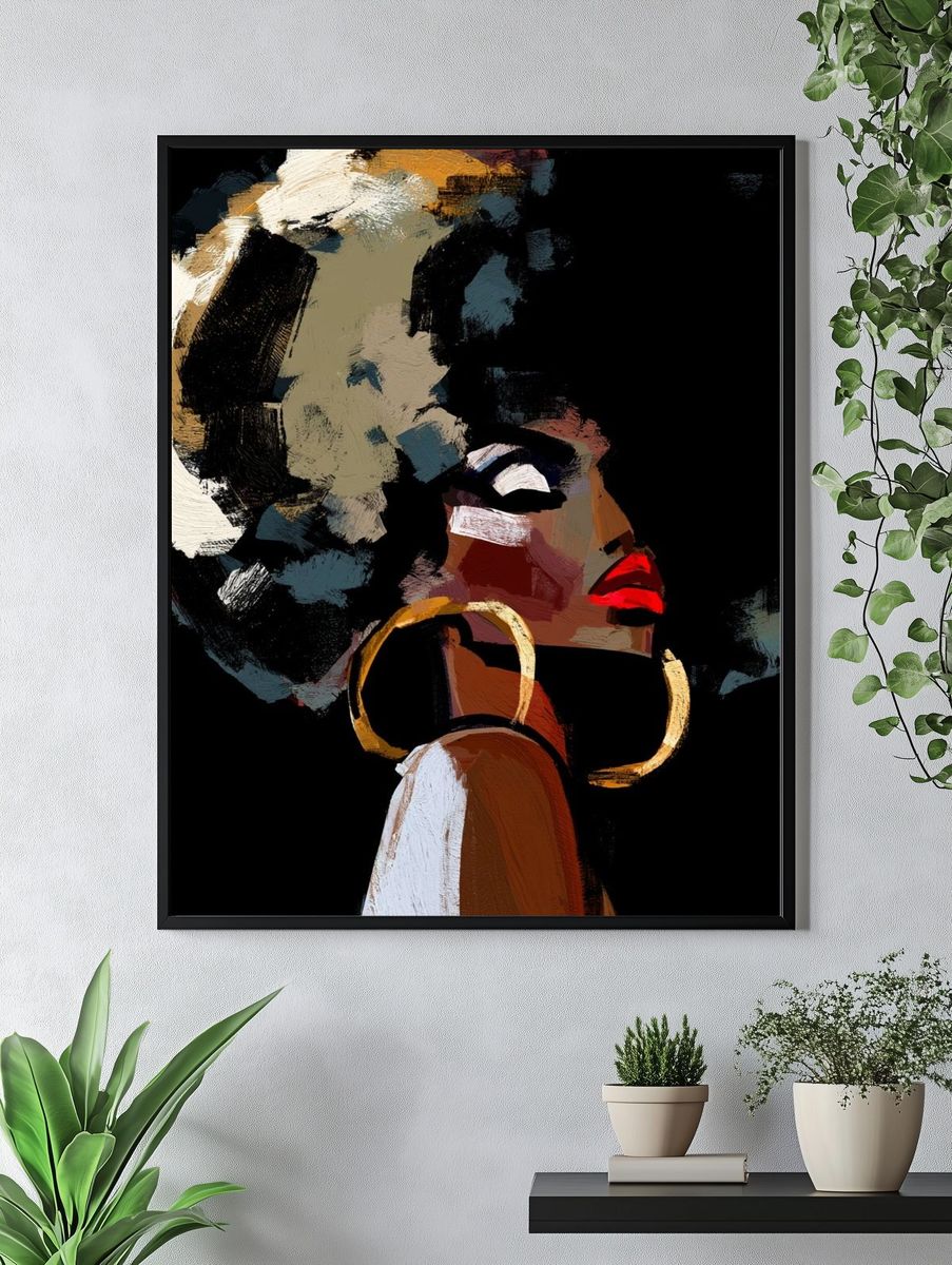 Abstract Fashion Portrait Poster. — room view 4
