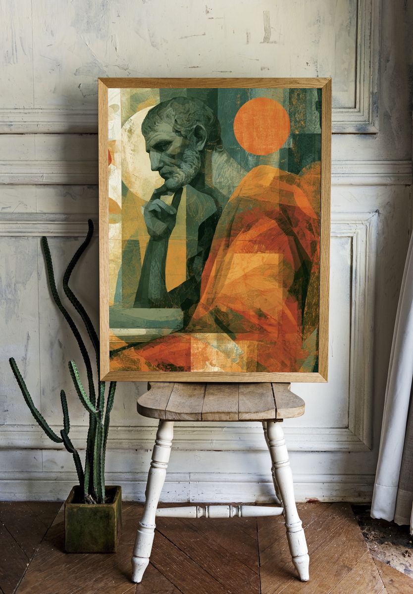 Abstract Thinker Contemporary Print. — room view 1