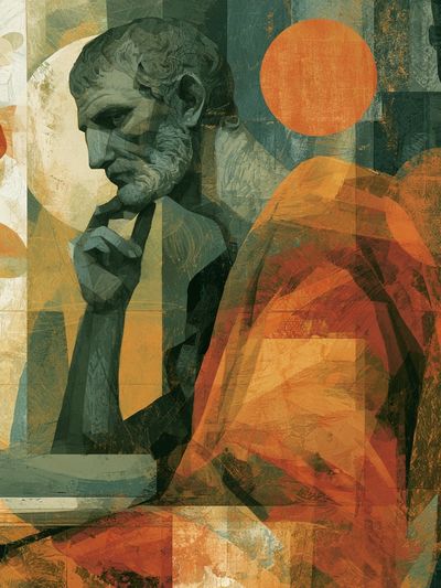 Abstract Thinker Contemporary Print.