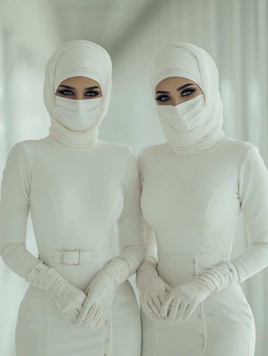 Elegant Twin Portrait Poster. poster detail