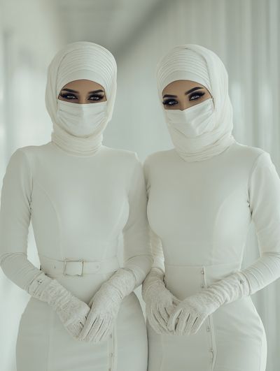 Elegant Twin Portrait Poster. poster print