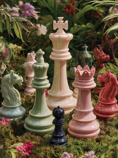 Chess Pieces in Bloom — Fine Art Print. poster print