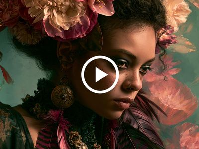 Floral Portrait — Fine-Art Print. poster