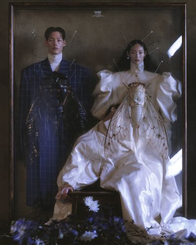 Avant-Garde Fashion Portrait Print. poster