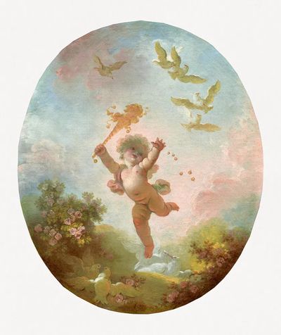 Cherub with Flowers