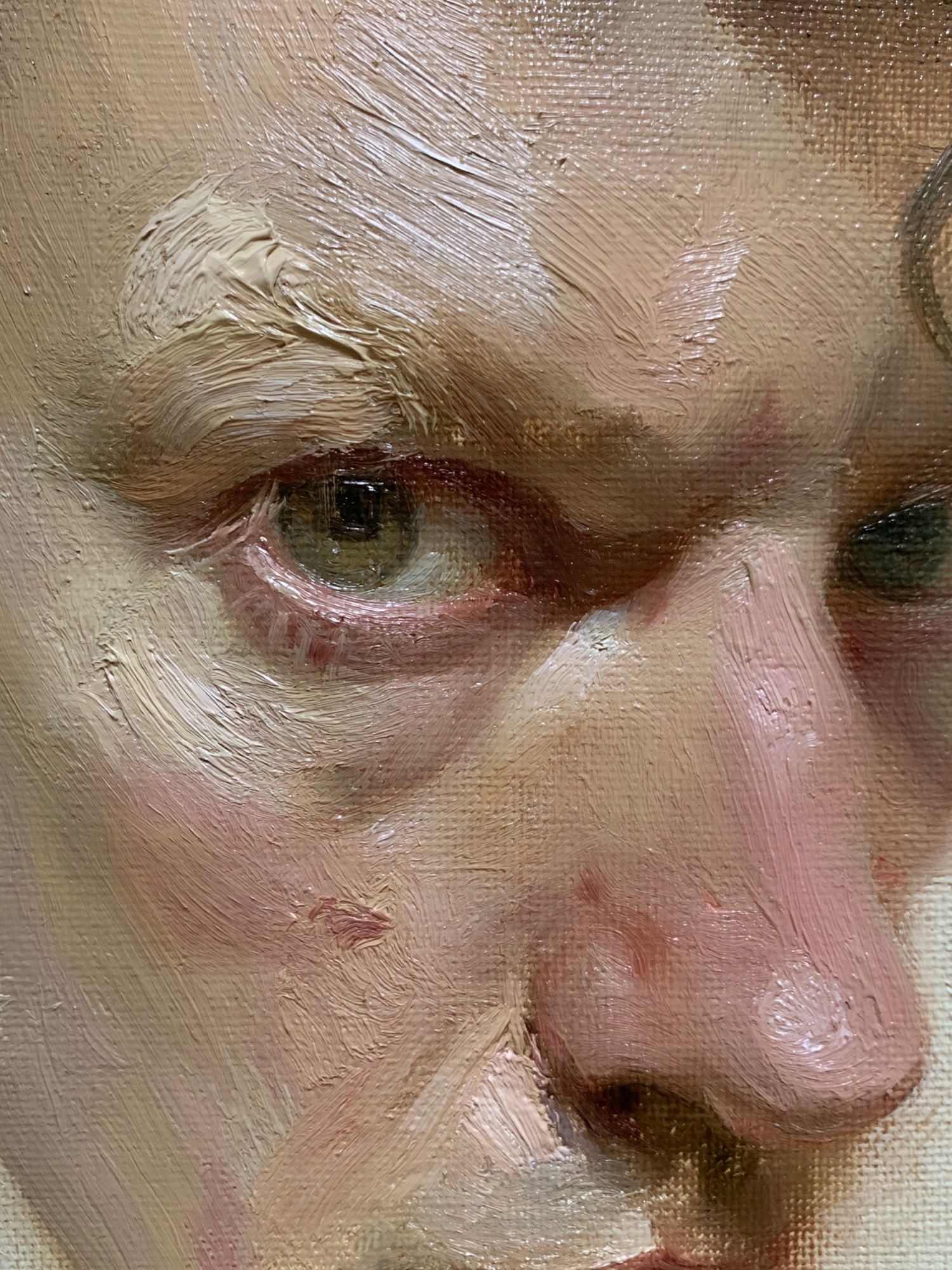 Textured Portrait Oil Painting Print. poster detail