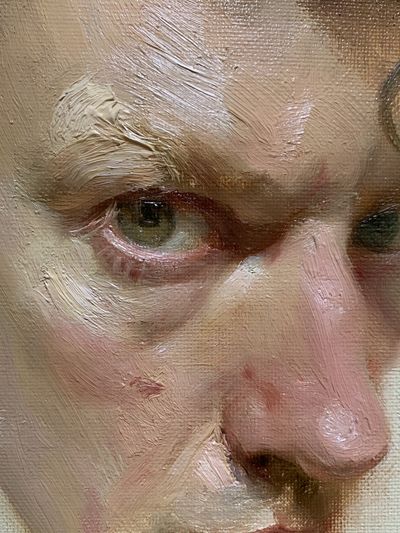 Textured Portrait Oil Painting Print.