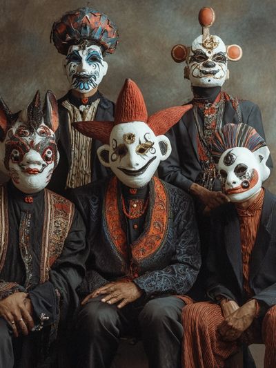 Masked Performers — Fine Art Print. poster print