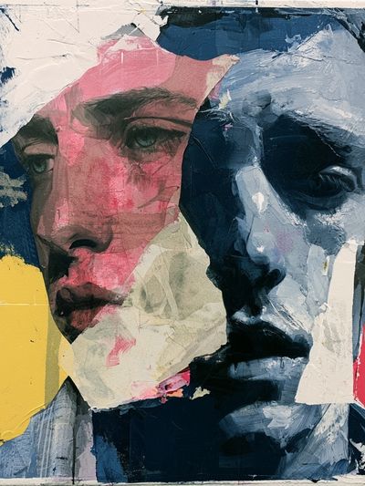 Abstract Portrait Collage Print. poster print