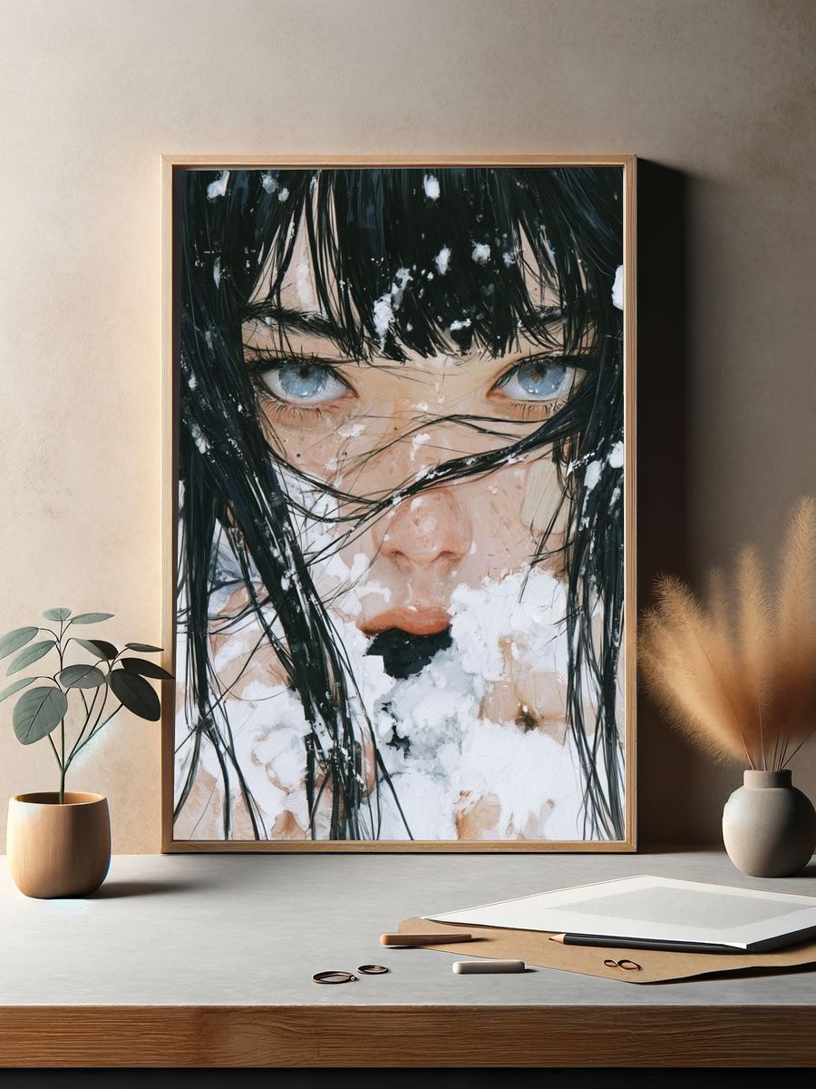 Snowy Portrait Fine-Art Poster. — room view 2