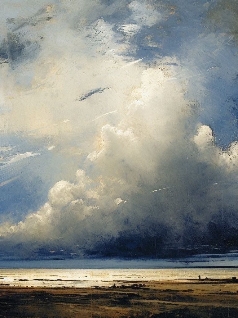 Dramatic Seascape Clouds Print. poster — fine-art art