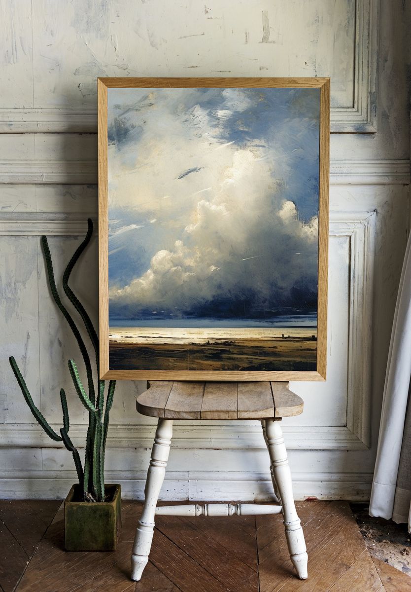 Dramatic Seascape Clouds Print. room preview