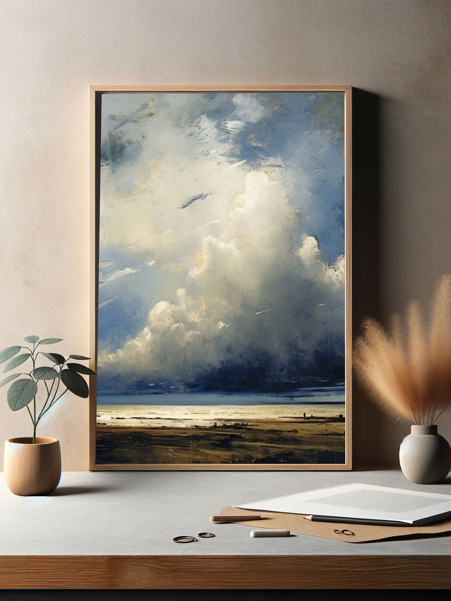Dramatic Seascape Clouds Print. — room view 2
