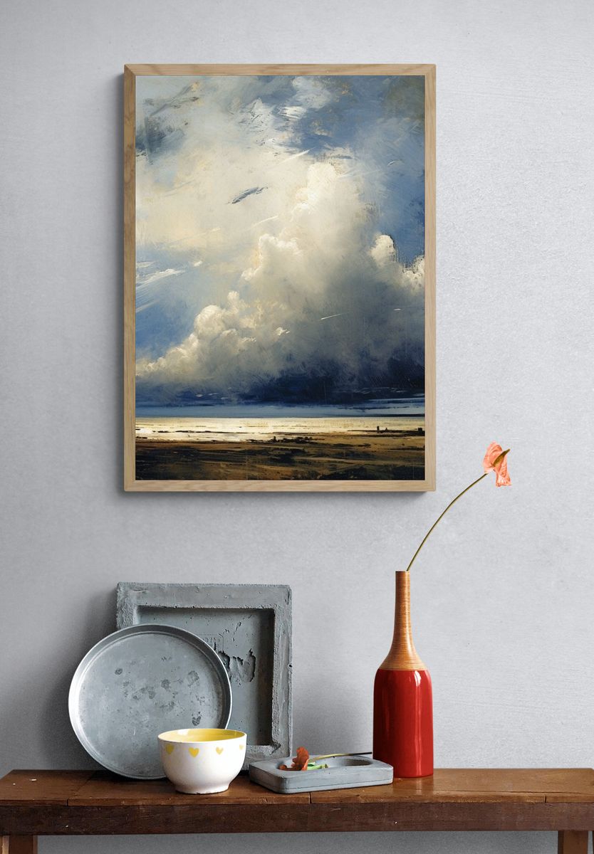 Dramatic Seascape Clouds Print. — room view 3