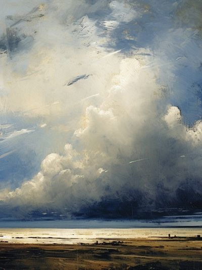 Dramatic Seascape Clouds Print. poster
