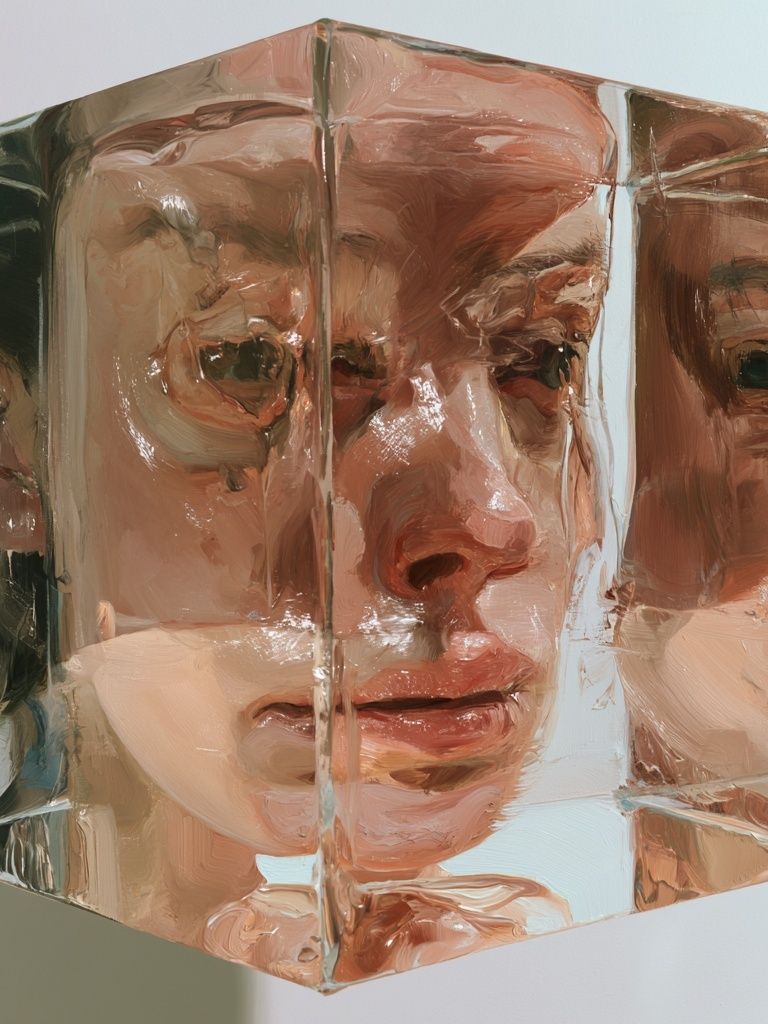 Fragmented Face Surrealism Print. poster detail