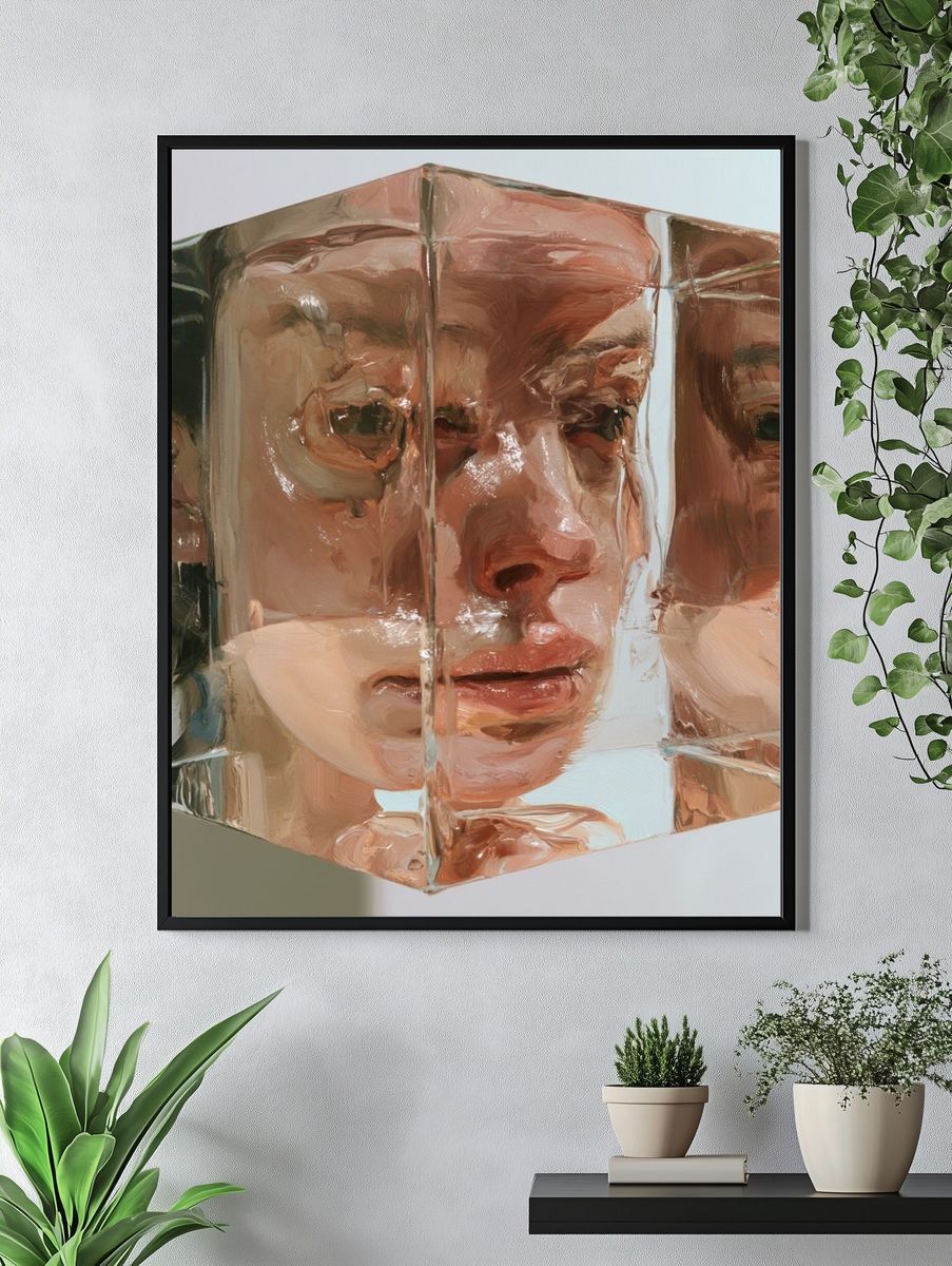 Fragmented Face Surrealism Print. — room view 4