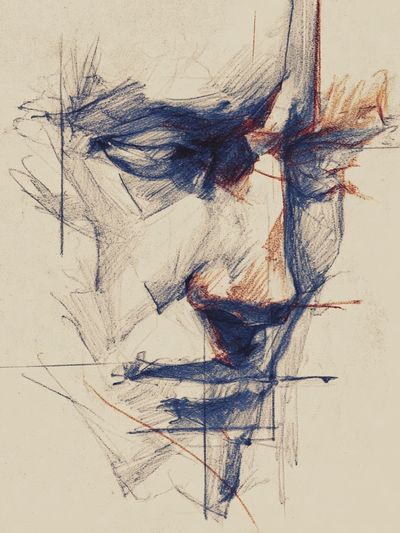 Abstract Face Sketch Poster. poster