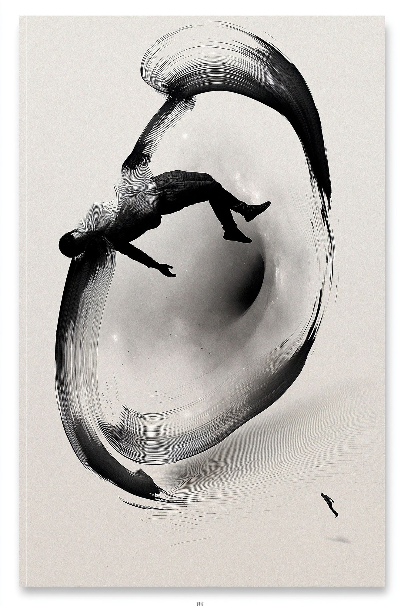 Floating Figure Ink Poster. poster — fine-art art