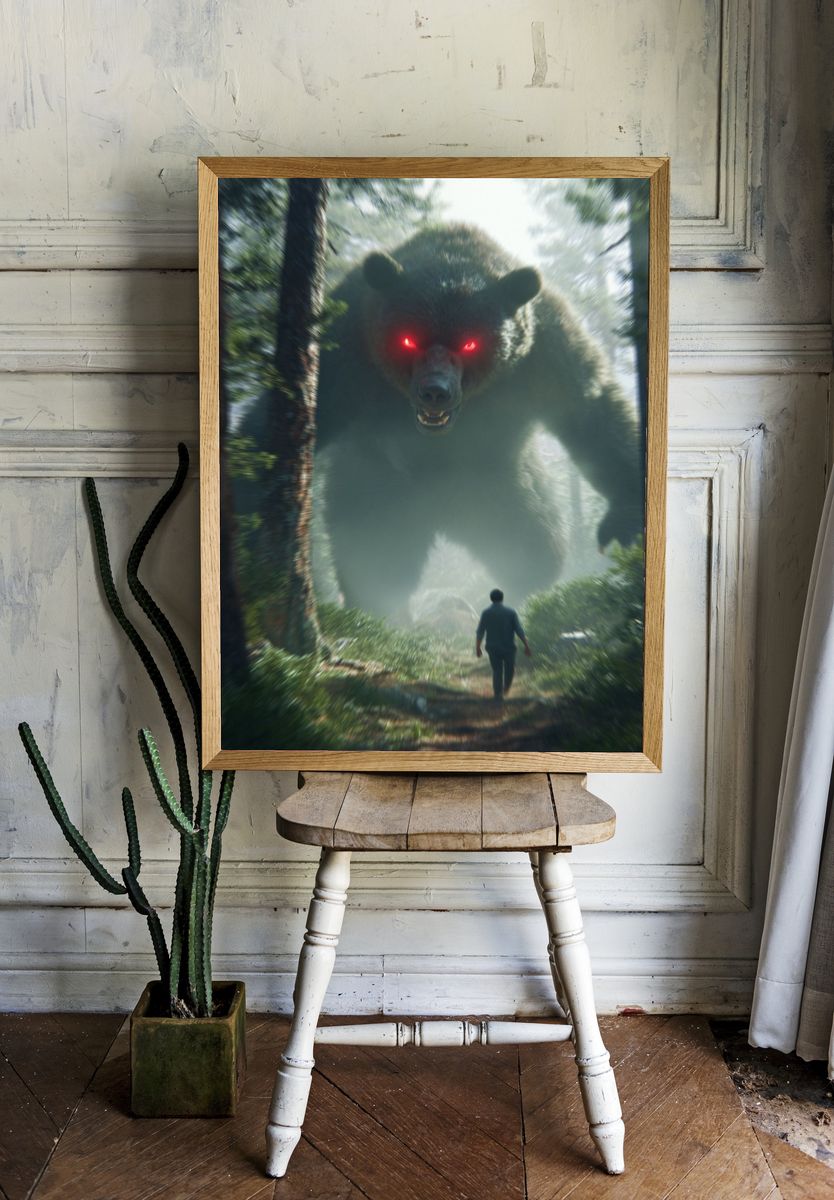 Giant Bear Encounter — Fantasy Print room preview