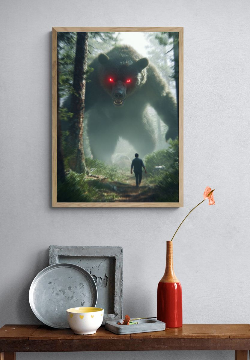 Giant Bear Encounter — Fantasy Print. — room view 3