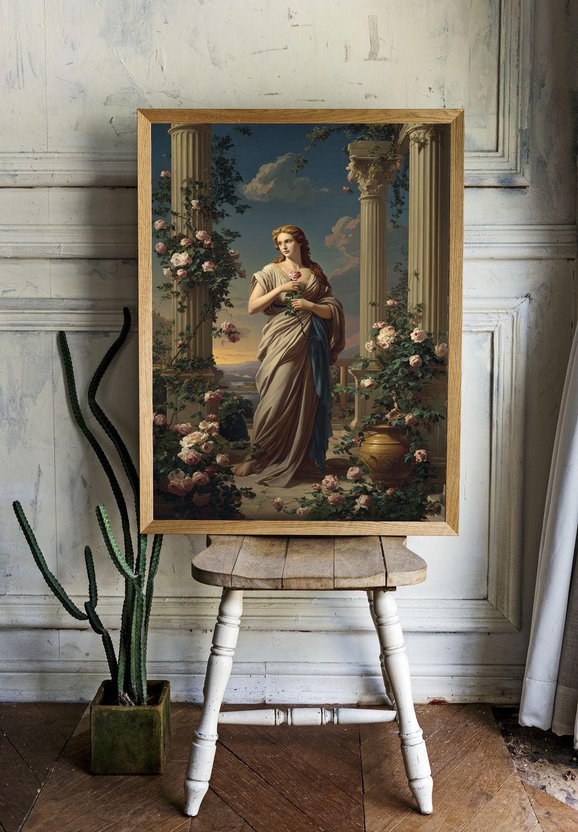 Classical Rose Goddess Fine-Art Poster. — room view 1