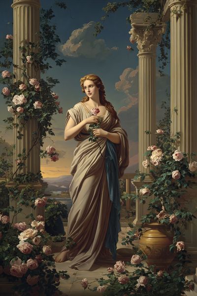 Classical Rose Goddess Fine-Art Poster.