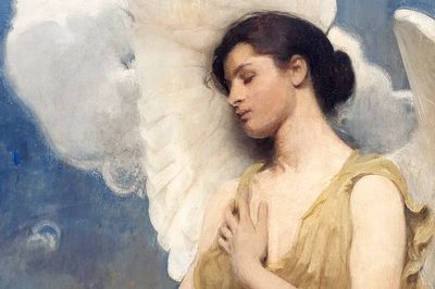 Vintage angel desktop wallpaper, background. poster print