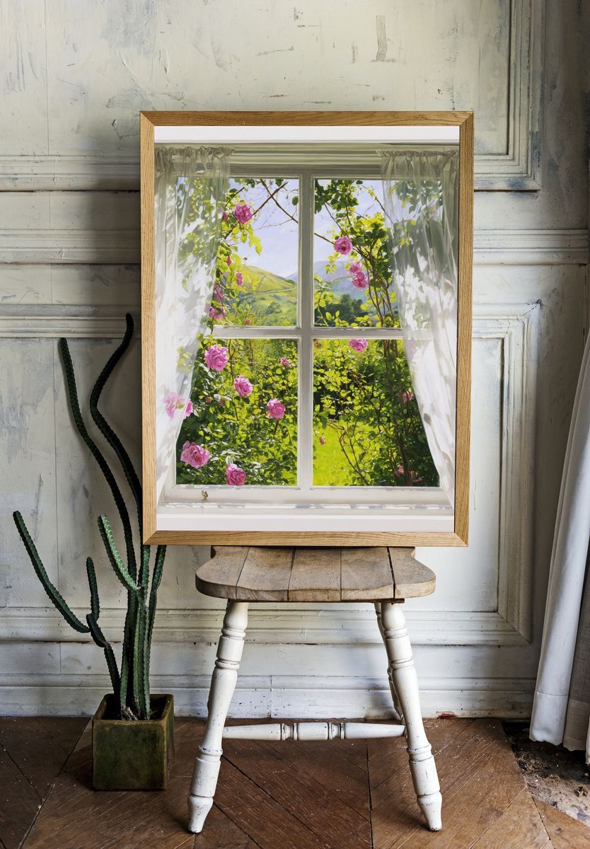 Window with Roses — Fine Art Print. room preview
