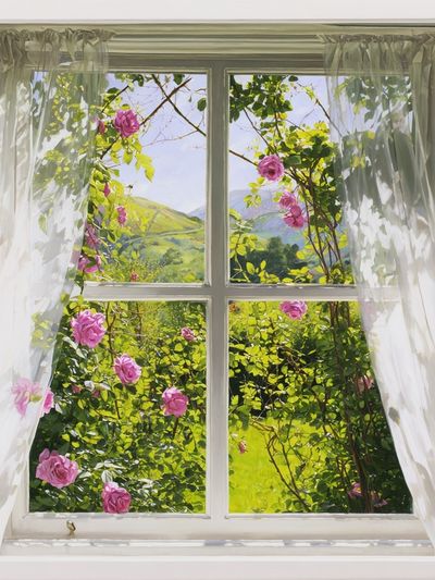 Window with Roses — Fine Art Print. poster print