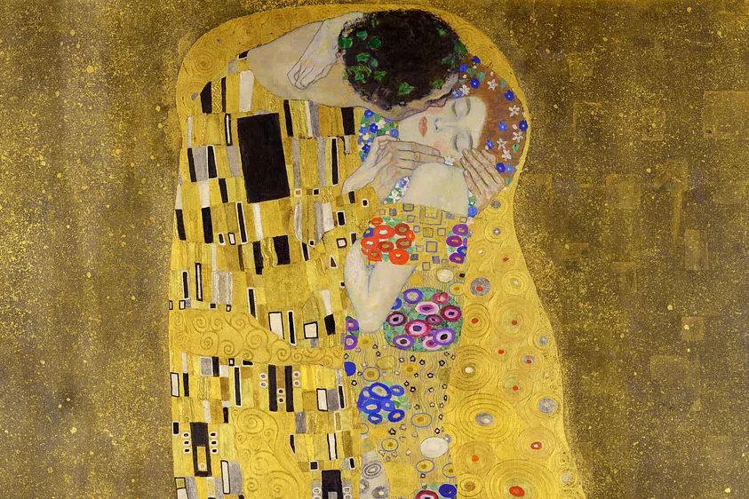 Klimt Kiss wallpaper, desktop background. poster detail