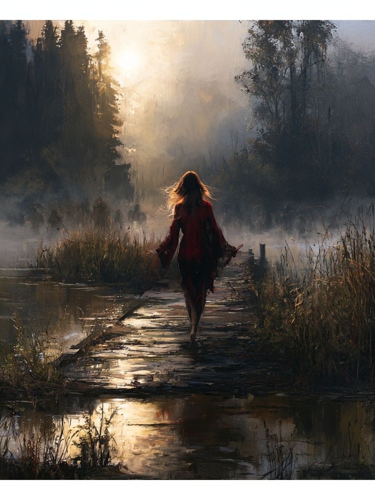 Misty Forest Walk Fine-Art Print. poster — fine-art art