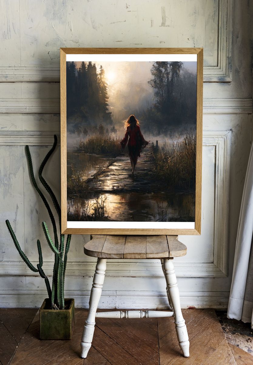 Misty Forest Walk Fine-Art Print. — room view 1