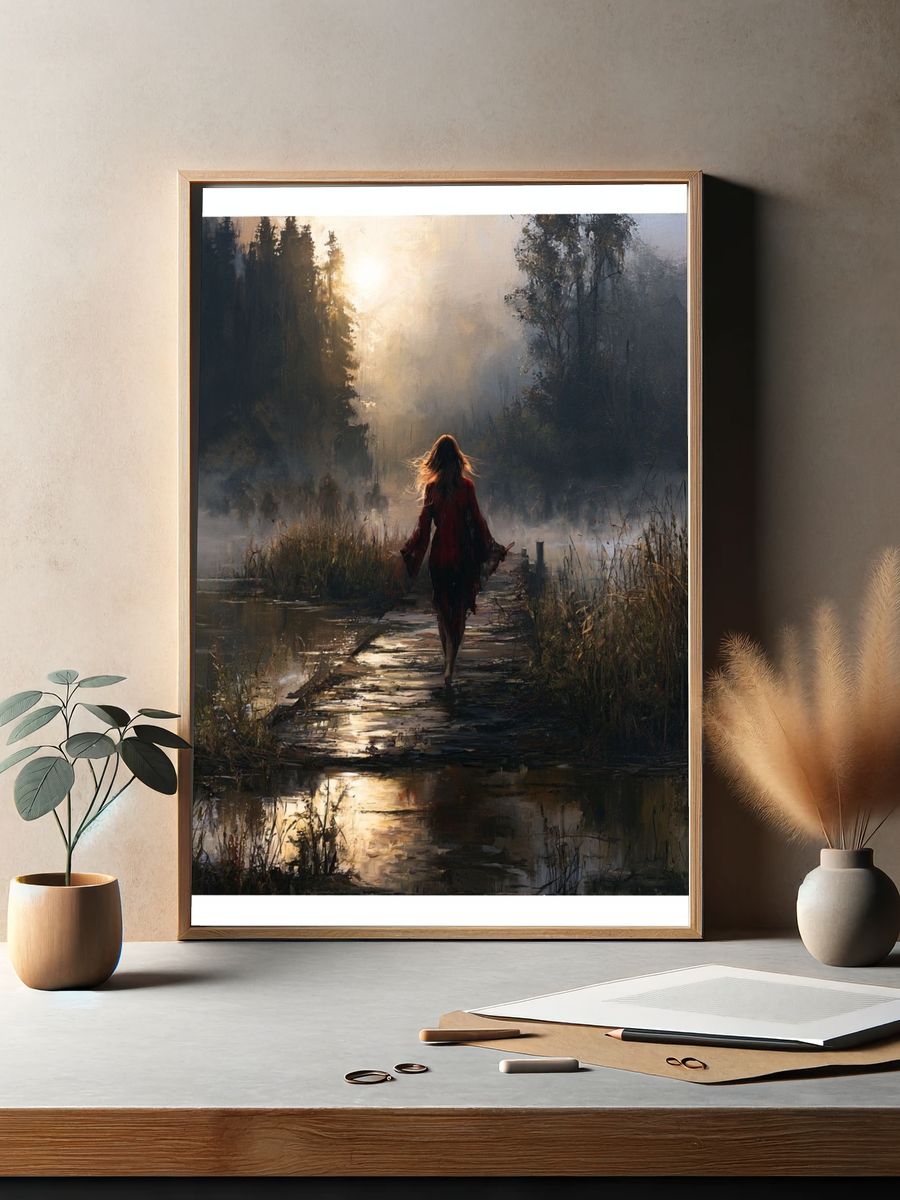 Misty Forest Walk Fine-Art Print. — room view 2