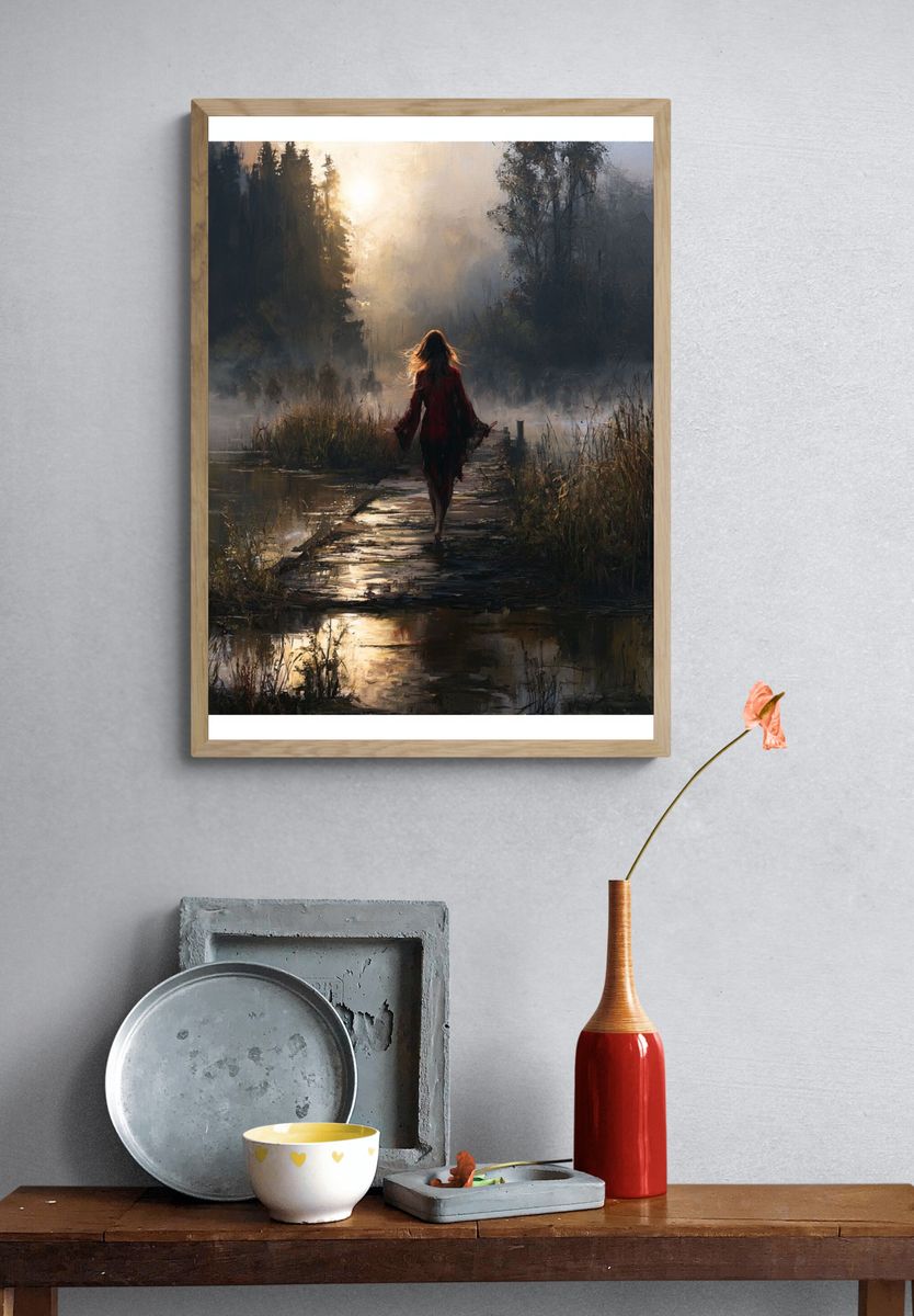 Misty Forest Walk Fine-Art Print. — room view 3