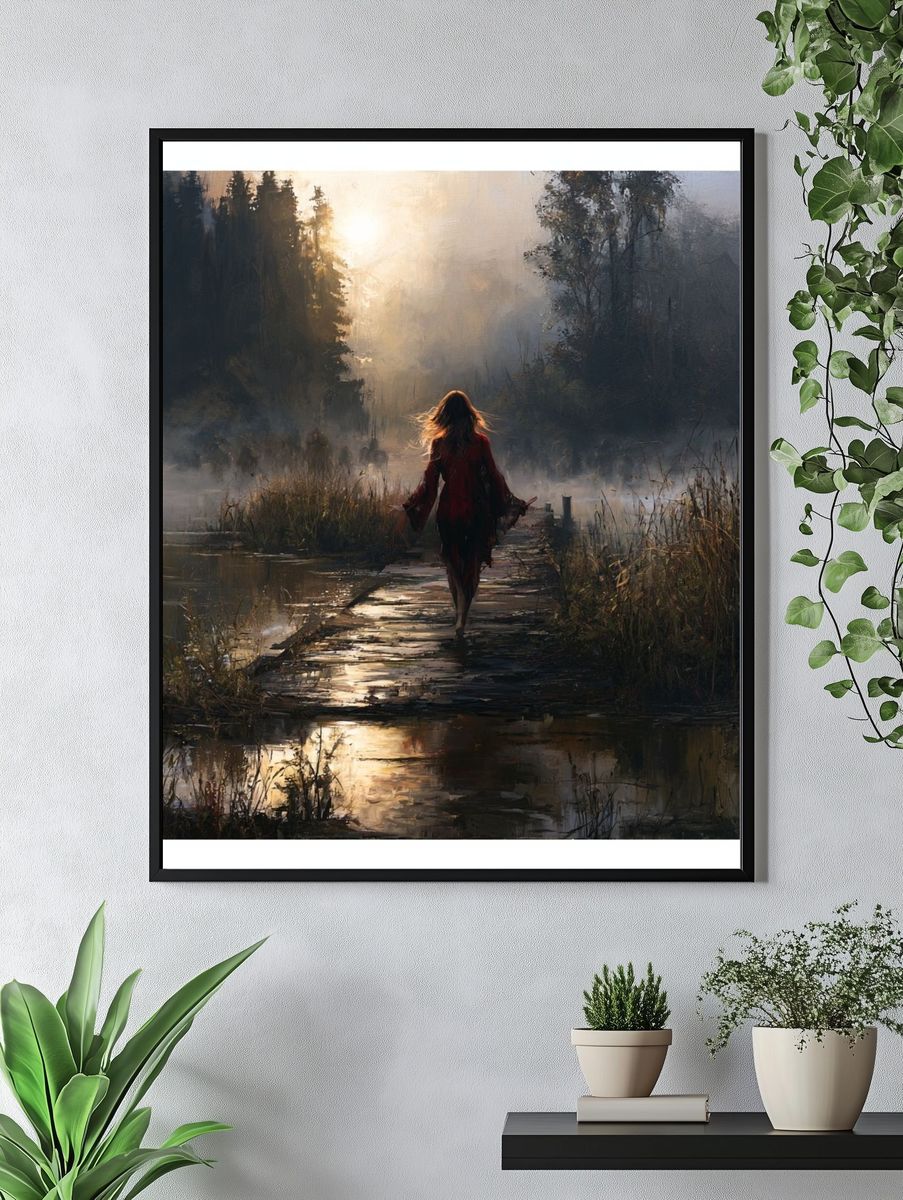 Misty Forest Walk Fine-Art Print. — room view 4