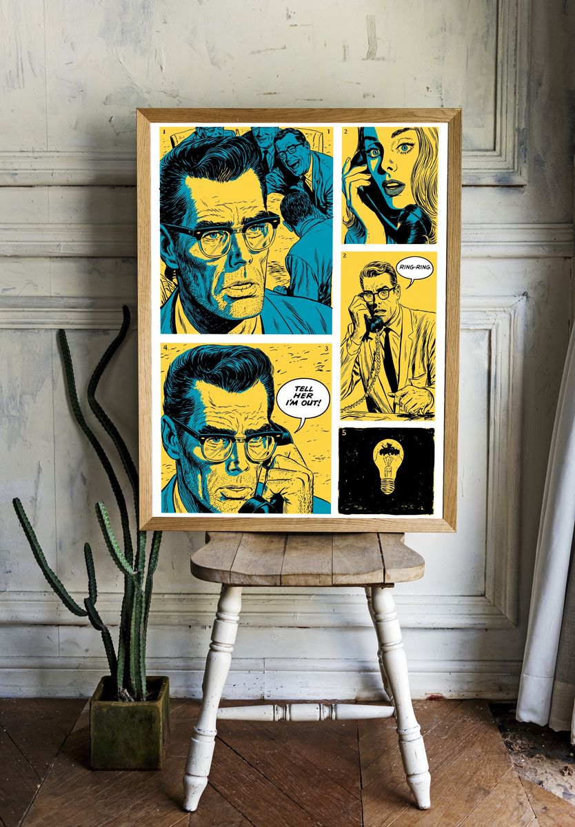 Pop Art Comic Collage Poster. — room view 1