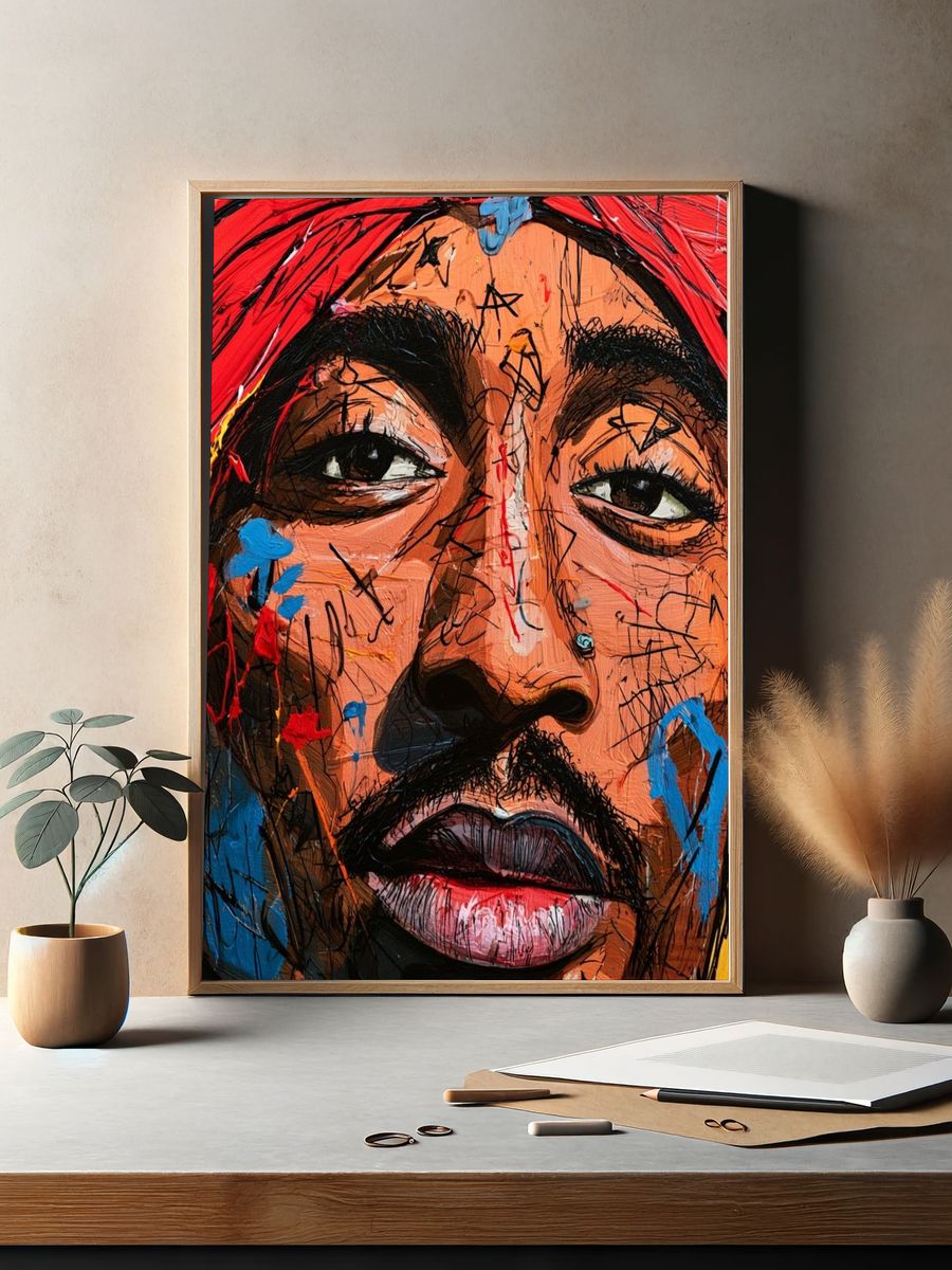 Abstract Portrait Expressionism Poster. — room view 2