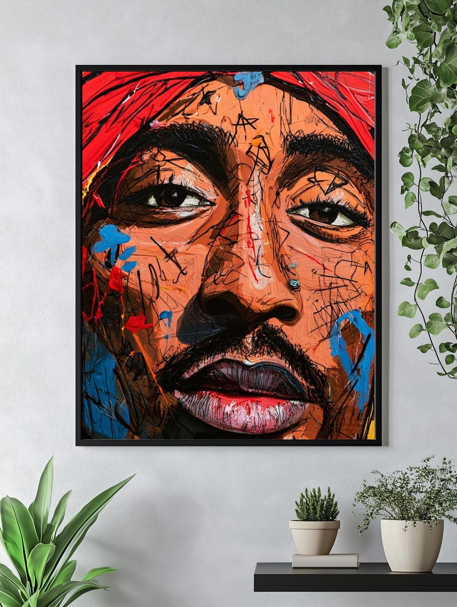Abstract Portrait Expressionism Poster. — room view 4