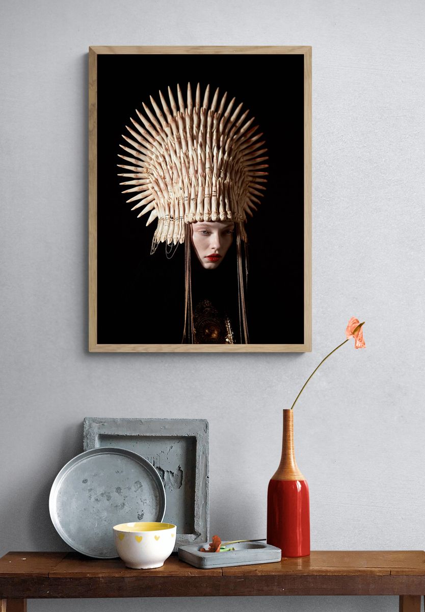 Surreal Crown Portrait Print. — room view 3
