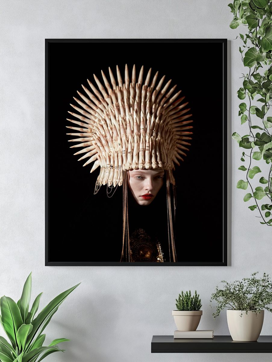 Surreal Crown Portrait Print. — room view 4