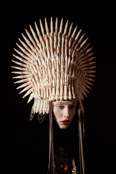 Surreal Crown Portrait Print. poster