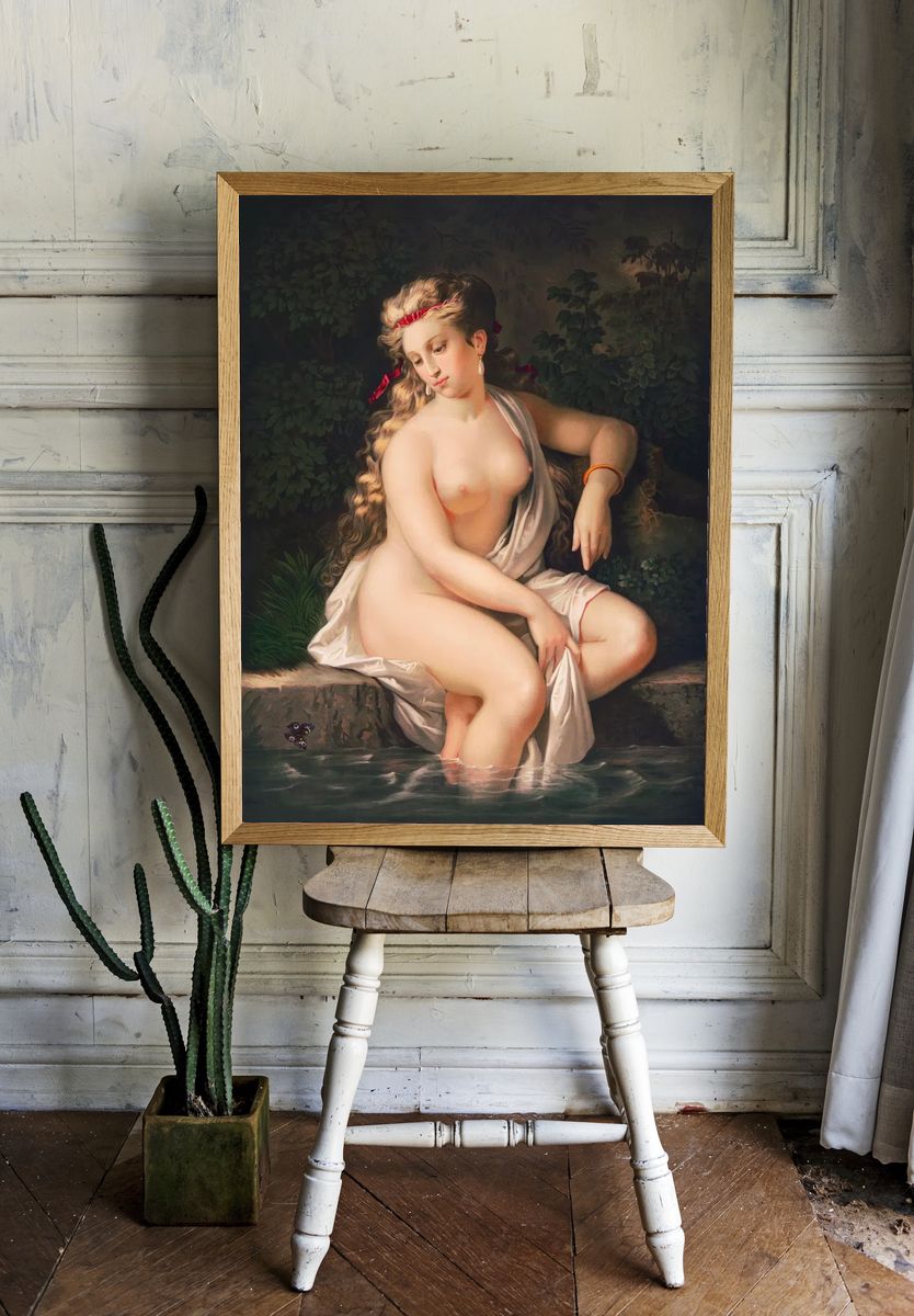 Nude Woman in Water — Fine Art Print room preview